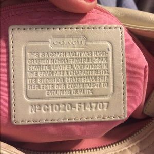 Pearl white coach purse pre-loved.