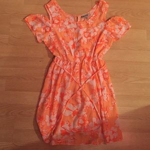 Orange and White Flowery Dress