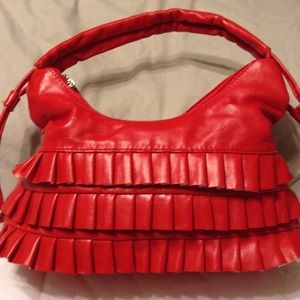 New Ruffled Red Purse