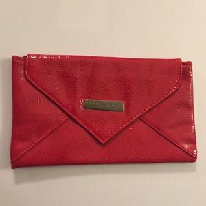 Red Pattened Leather Clutch