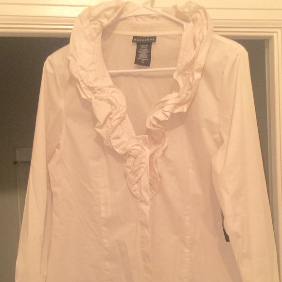 White Ruffle Blouse