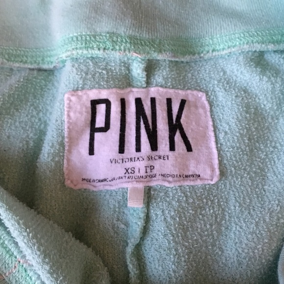 PINK turquoise cuffed sweatpants - Picture 3 of 3