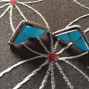 Turquoise 925 Silver Stud-Earrings.