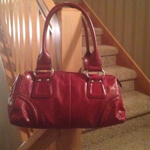 Red leather purse