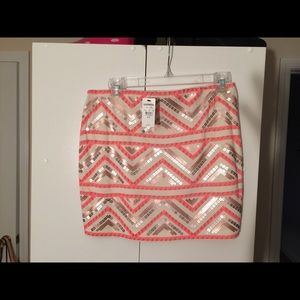 Express pink Aztec skirt.
