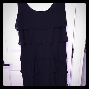 Black evening dress, very slenderizing, like new.
