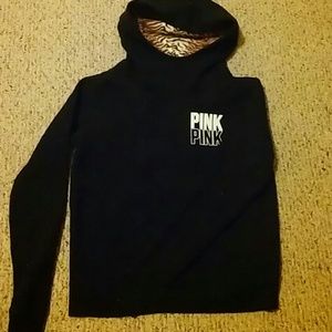 Vs black sweatshirt. Tiger print hood. ??