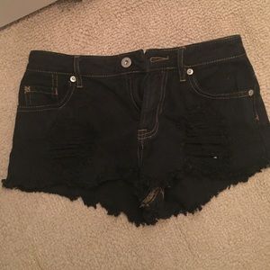 Ripped Black Shorts