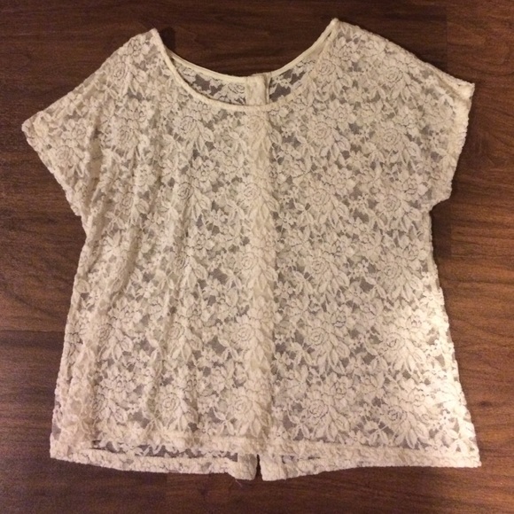 White floral sheer top