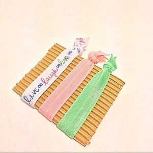 6 No Crease Elastic Hair Ties - Live Laugh Love