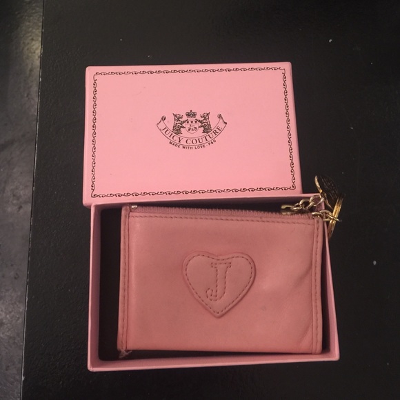 Juicy Couture Leather Card Wallet with Keychain
