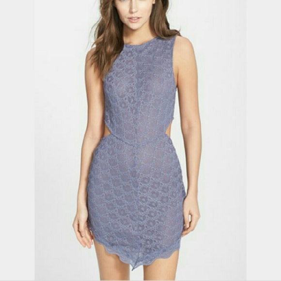 NWT Free People Midnight Hour mini bodycon semisheer Cutout Slip