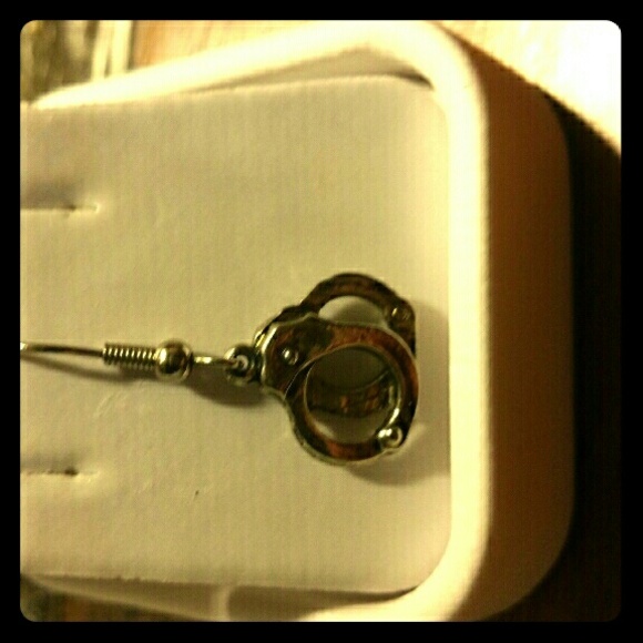 Vintage One set of handcuffs drop earings