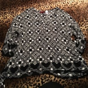 Black and white tribal print shirt
