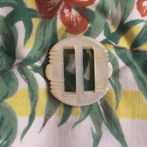 Vintage 20s Carved Abalone Shell Belt Buckle