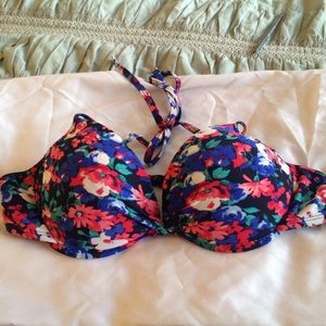 Floral bathing suit top