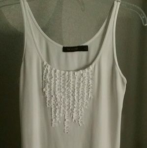 The Limited White Medium Ruffle Tank