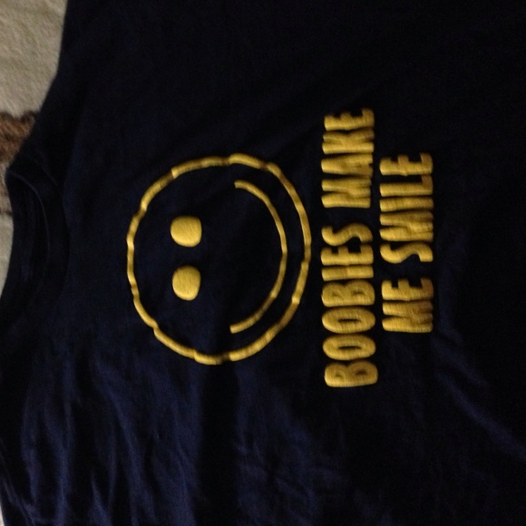 Blue tee shirt with smiley face