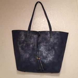 Beautiful reversible blue and silver purse