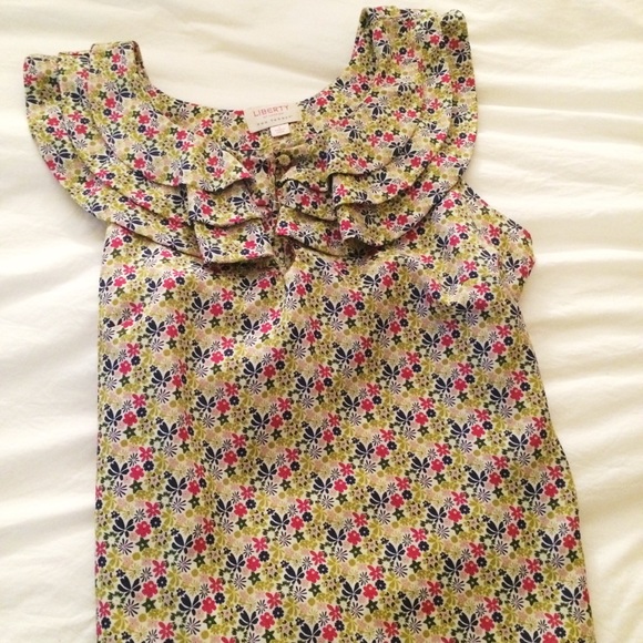 Liberty of London Ruffle Keyhole Floral Blouse