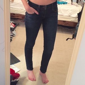 Dark wash skinny jeans