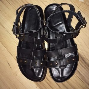 Black gladiator sandals