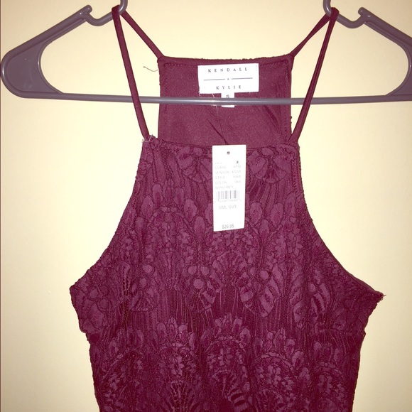 Maroon Embellished Kendall Kylie Halter