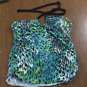 Colorful animal print tankini top