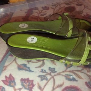 Ferragamo Green wedges