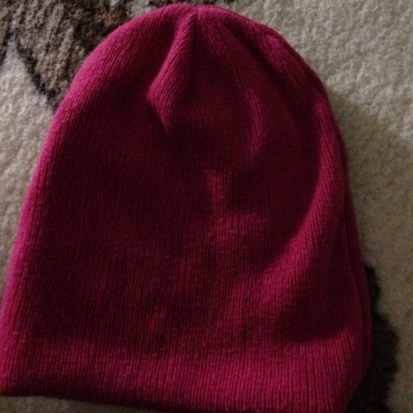 Pink beanie.