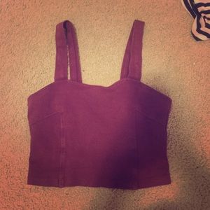 Cut out maroon brandy Melville crop top!