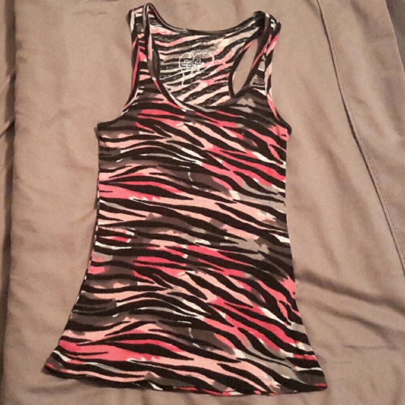 Multi color zebra print tank