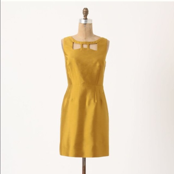 Anthropologie Chardonnay Sheen Dress by Maeve Sz 0