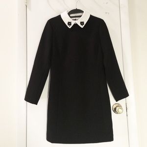 Embellished Peter Pan Collar Little Black Dress