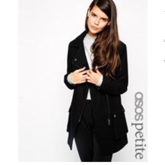 ASOS PETITE Exclusive Wool Biker Coat w/ Pockets