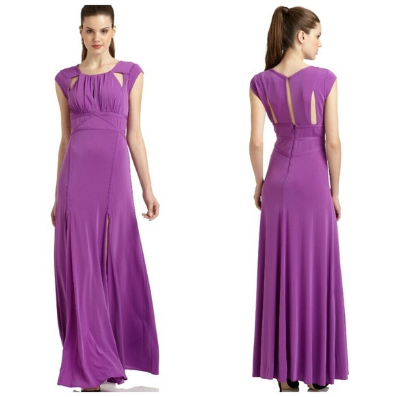 BCBG Lulu purple cutout gown