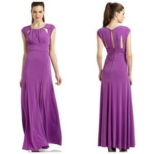 BCBG Lulu purple cutout gown