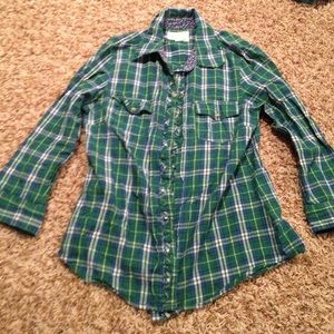Green and blue flannel