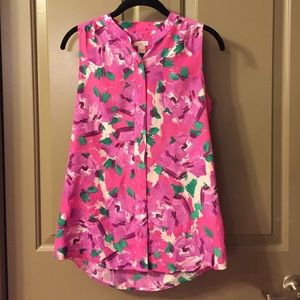 J Crew Floral Sleeveless Top Size 2