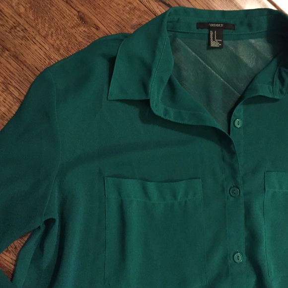 Sheer Green Blouse - Picture 2 of 3