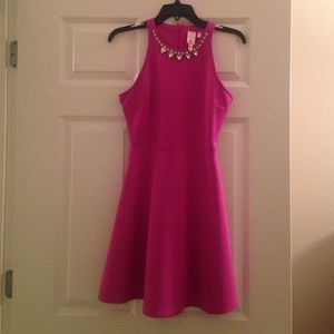 Pink fit and flare dress