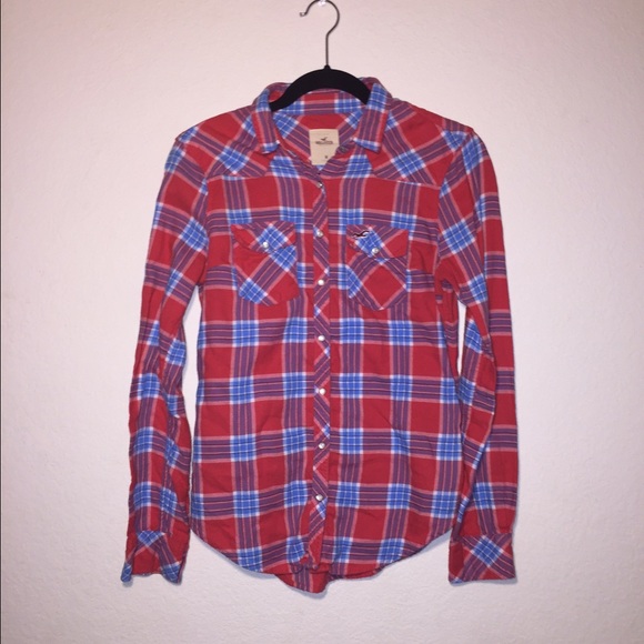 Hollister Red/Blue Flannel Button Up