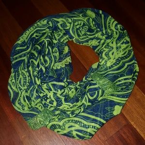 Lightweight blue and green paisley scarf