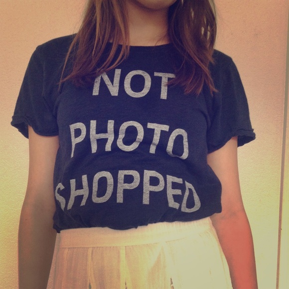 Hollister navy blue "not photo shopped" t shirt