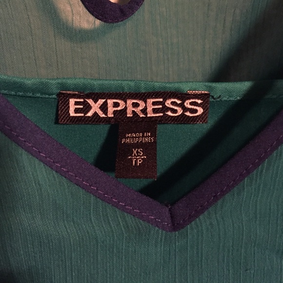 *sold* Express Teal Flowy Mini Dress - Picture 4 of 4