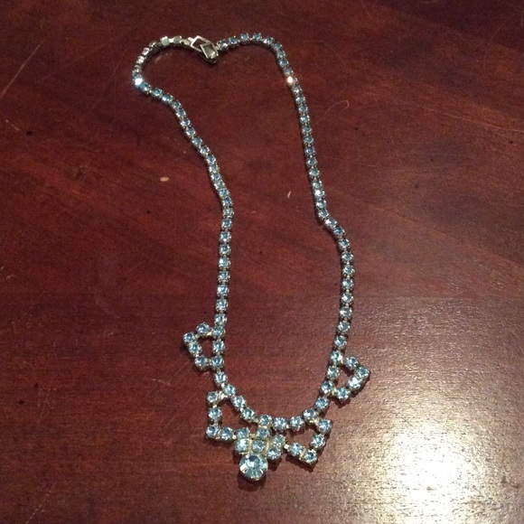 Vintage Baby blue rhinestone necklace
