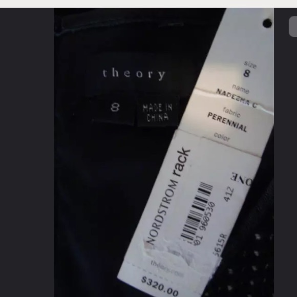 💥SOLD THEORY sz 8 Black Perennial Sheath Dress - Picture 3 of 4