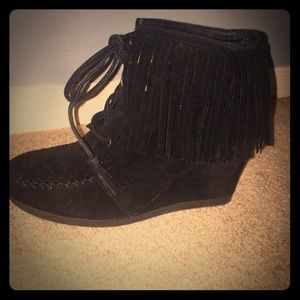 Black Moccasin ankle booties