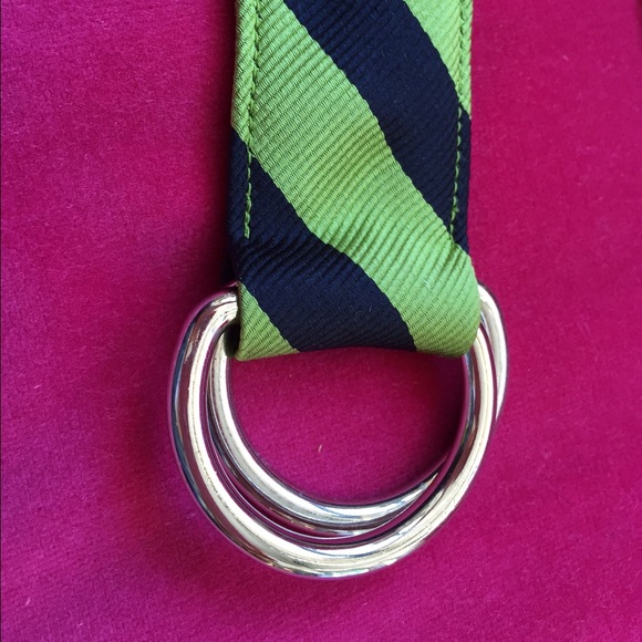 J.Crew green and navy stripe belt - Picture 2 of 4