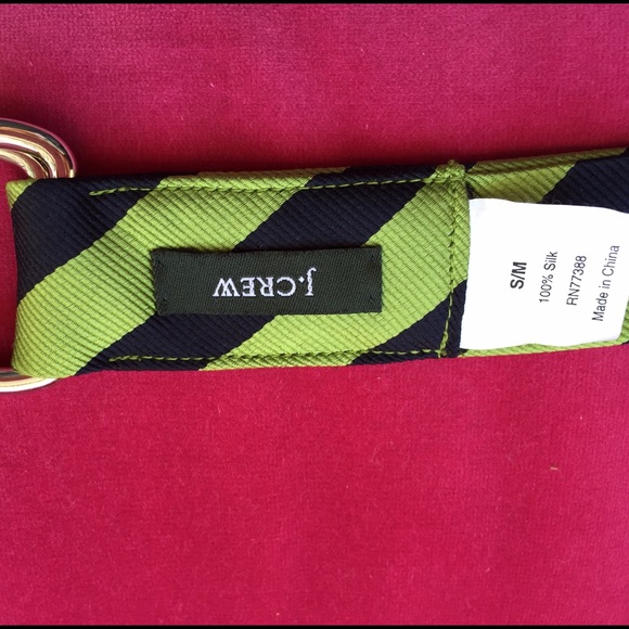 J.Crew green and navy stripe belt - Picture 4 of 4